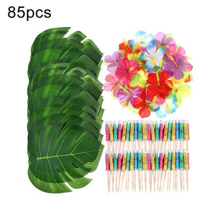 Naievear 85 st Hawaiian Tropiska Palmblad Hibiskus Paraply Cocktail Bar Party Dekor