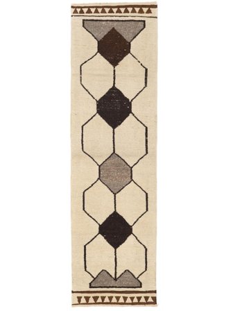 Käsinsolmittu Herki Matot 95X340 Beige/Oranssi