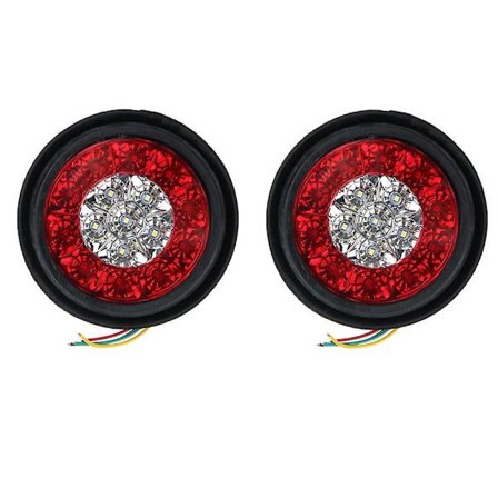 2 stk. 16 LED Dual Color Baglygter Runde Baglygter til Lastbiler Bremse Stop