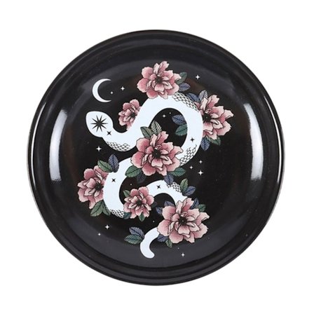 Something Different Blommig Orm Prydnadsskål One Size Svart/Vit