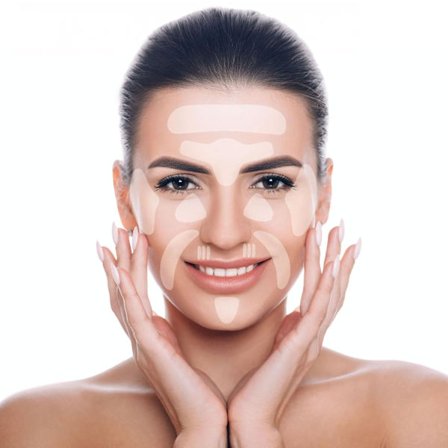 Ansiktsrynkplåster, Anti-rynkutjämnande remsor, Set med återanvändbar ansiktstejp för att reducera panna, ögon och övre läpplåster, Allt-i-ett-