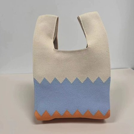 Stickad handväska med geometriska mönster, tygväska, presentpåse, damhandväska, hundra clutch handväska