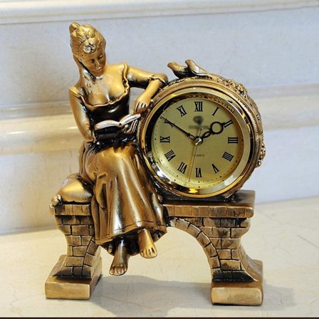 Lämmin skandinaavinen vintage-hartsinen pöytäkello, kodin sisustus, olohuoneen makuuhuoneen toimiston pöytäkello, retro pöytäkello, lahja