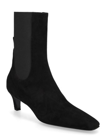 TOTEME Suede Mid- Heel Boots - Black - 40