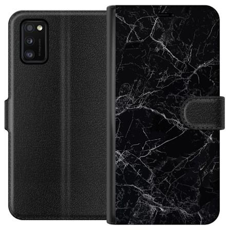 Samsung Galaxy A41 Tegnebogsetui Marmor Sort