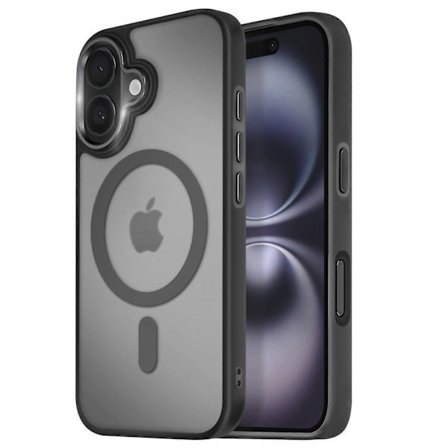 MagSafe-etui til iPhone 16 Plus, mat frostet bagside, sort