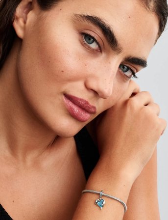 Pandora Dolphins Sterling Silver Dangle With Aqua Blue Murano Glass And Icy Blue Crystal - Blue - ONE SIZE