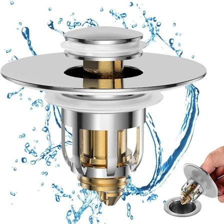 Universell baderomsvaskpropp, pop-up vaskpropp med kurv t