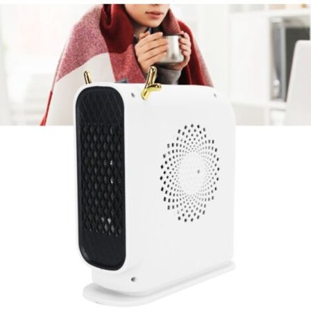 Bærbar elektrisk varmeblæser, hurtig opvarmning, støjsvag og sikker, kompakt, til kontor, EU-stik, hvid, 220V.pa