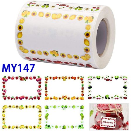 500 st söta namnskylt klistermärken, 5 regnbågsfärgade designer för temafester skola