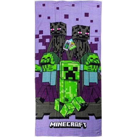 Minecraft Purple badlakan & strandhandduk 70×140 cm