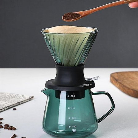 600ml Immersion Dripper Switch Glas V60 Hæld Over Kaffemaskine V Form Dryp Kaffedripper Og Fil