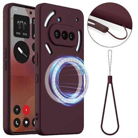 Kompatibel med Nothing Phone (3a) Cover Kompatibel med MagSafe Anti-Drop Flydende Silikone Telefon Cover-lingling}