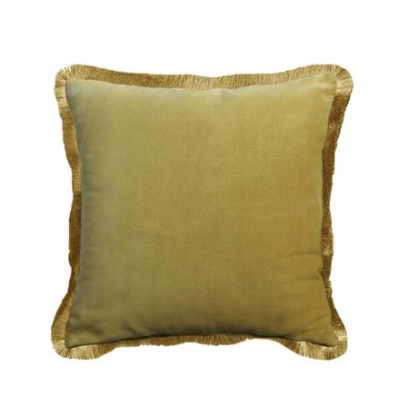 Samettinen Tyyny 45x45cm, Sinappikulta