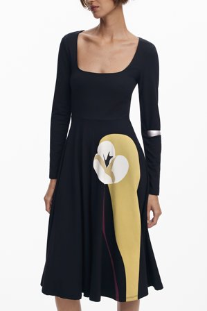 Desigual Abito Lungo Donna Nero