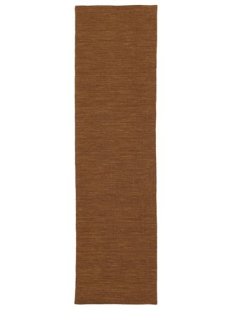 Handloom Flat 80X300 Petit Marron Uni Couloir Tapis De Laine