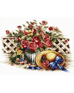Broderikit Tavla Rosbukett