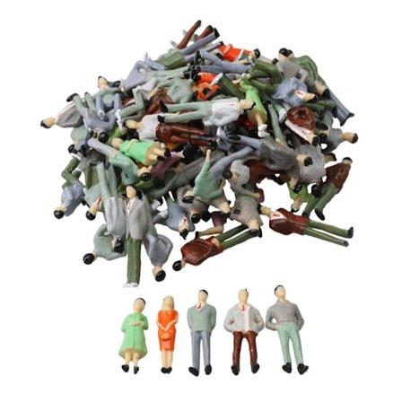 100 Mix Skalafigurer 1:50 Malte Fargerike Personer Passasjerer For Togvogn