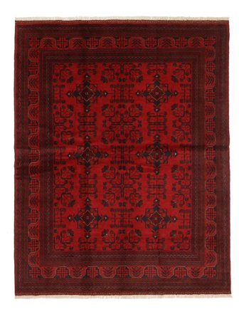 Afghan Khal Mohammadi Vloerkleed Handgeknoopt 154X197 Zwart/Donkerrood Afghanistan