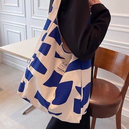 Enkel axelväska Canvas tygväska BLÅ