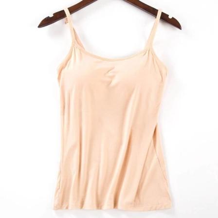 Dame polstret blød afslappet bh tanktop yellow L