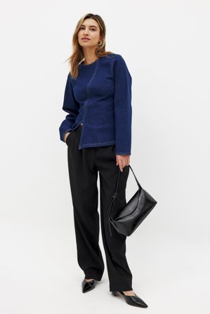 NA-KD Chemise asymétrique en jean - - Bleu - EU 32