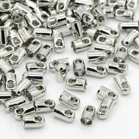 50 Nickelfria platinapläterade avslutningar 3,2mm. innerdiameter