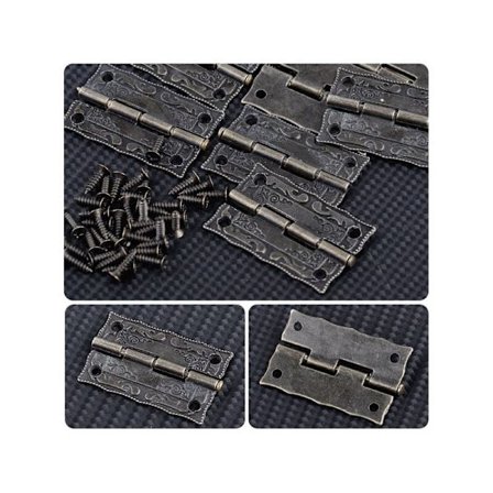 10 stk. Mini Vintage Antik Skab Skuffehængsel Træmøbler Smykke Gaveæske Messinghængsel Møbelhængsel