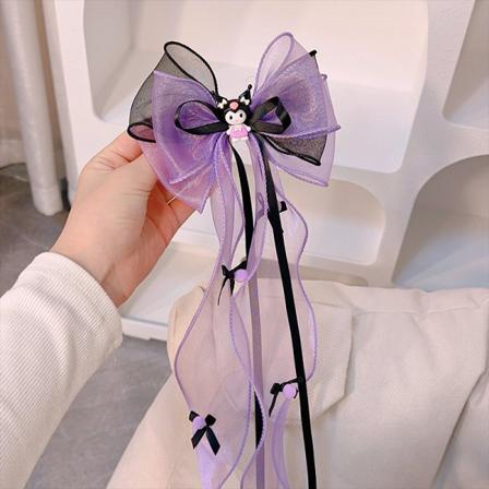 Tegneserie Anime Svart Lilla Stor Sløyfe Hårnål Trendy Prinsesse A1