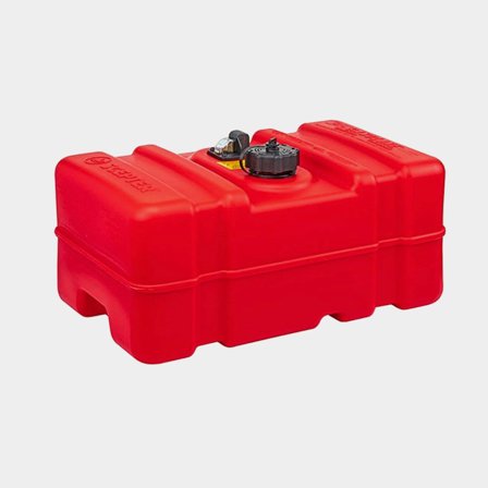 Portable fuel tank Scepter Rectangular Portable Marine Tank, 34 litres, with fuel gauge, 582 x 364 x 299 mm, high-density polyethylene (HDPE), red