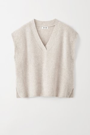 Soft Goat - Boucle V-neck - Women cashmere sweater - S - Sand