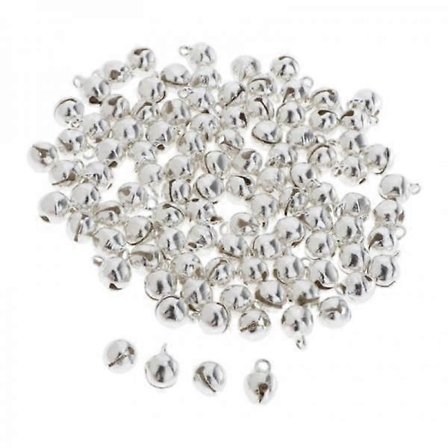 5x100st Små Klockor för Juldekorationer Antik 6mm