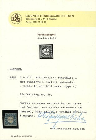 Danmark 1852 - AFA 2b - Stemplet