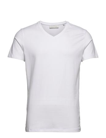 Lincoln V-Neck T-Shirt T-shirts Short-sleeved Hvit Casual Friday