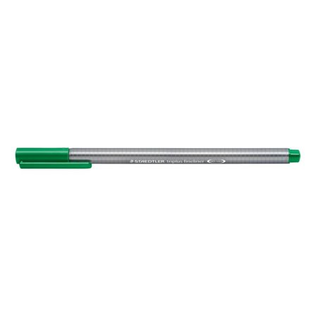 Staedtler Triplus Fineliner Pen 0.8mm Tip 0.3mm Line Green (Pack 10) 334-5