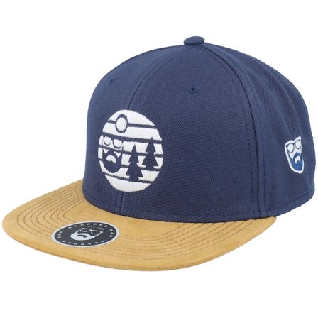 Bearded Man - Sininen snapback Lippis - Sunset White Logo Navy/Suede Snapback @ Hatstore