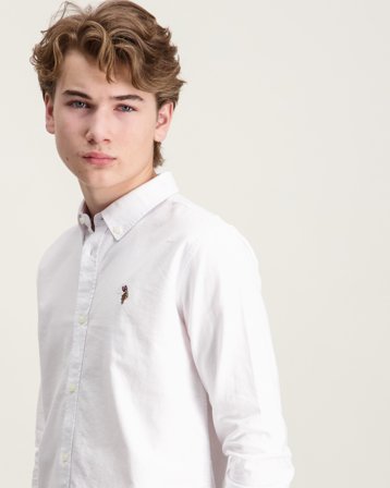 U.S. Polo Assn. Oxford LS Shirt Hvid Skjorter Dreng - Kids Brand Store