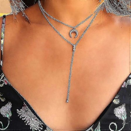 Kristallhalsband med flera element, Hängsmycken med flera lager (NE-0002-6)