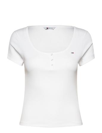 Tjw Slim Henley Top Ss Tommy Jeans White