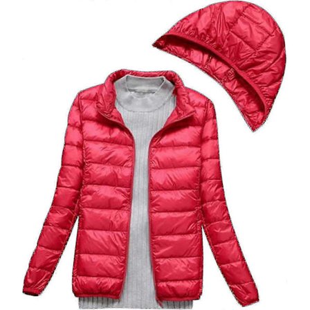 Vintertynd og let dunjakke til kvinder, afslappet dunjakke, slank quiltet jakke med aftagelig plus size barselsjakke_fs