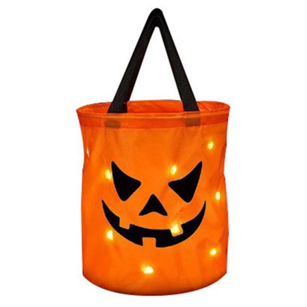 Halloween glödande pumpor Trick or Treat-väska Bärbar trasa Candys-påsar för barn Pojke Flicka Barn