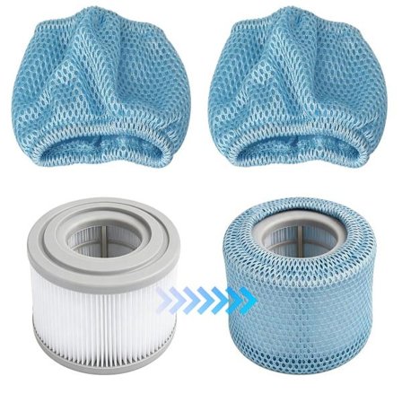 2-pak beskyttelsesnet til MSPA badefilter til MSPA 90 plisseret filter filternetdæksel kar tilbehør filterskærm poolfilter vaskbart til pool