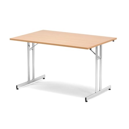 Neuvottelupöytä EMILY, taitettava, 1200x800 mm, pyökkilaminaatti, kromi