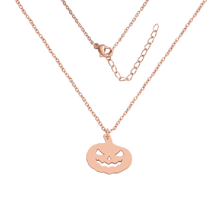 Græskarspøgelses Hammeret Mønt Fin Kæde Minimalistisk Enkel Halloween Smykke Venindegave