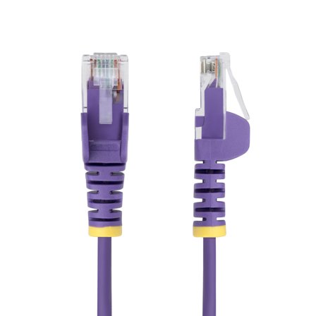 StarTech 5m Purple Slim CAT6 Ethernet Cable Snagless RJ45 LSZH 28AWG Pure Bare Copper Slim Network Patch Cable/Cord