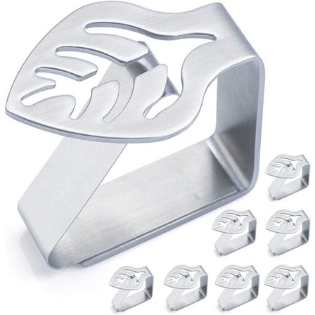 Dugklemmer Skridsikker Sæt med 8 Dekorative Dugklemmer i Tykt Rustfrit Stål (Blad)