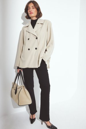 NA-KD Trench à plis - Trenchcoats - Beige - EU 44