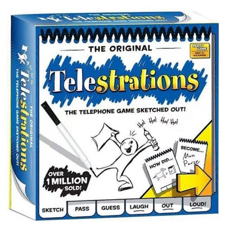 Telestrations Brettspill for 4-8 spillere - Morsomt og underholdende tegne- og gjettespill for barn og voksne