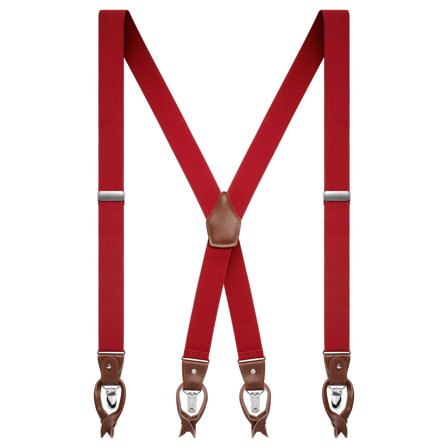 Vexel | Brede Rode X-vormige Verwisselbare Bretels voor mannen - Bretels met clips