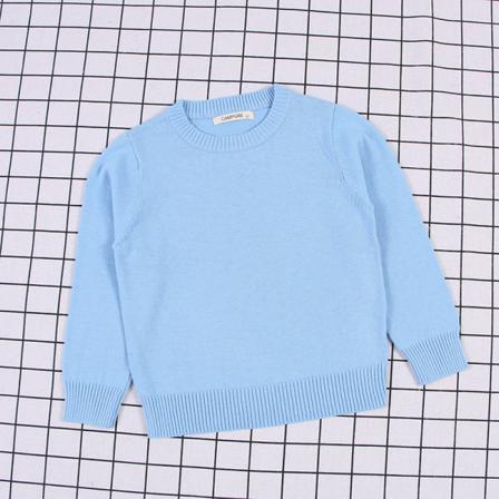 Barn Långärmad Enfärgad Sweatshirt Stickad Basic Pullover